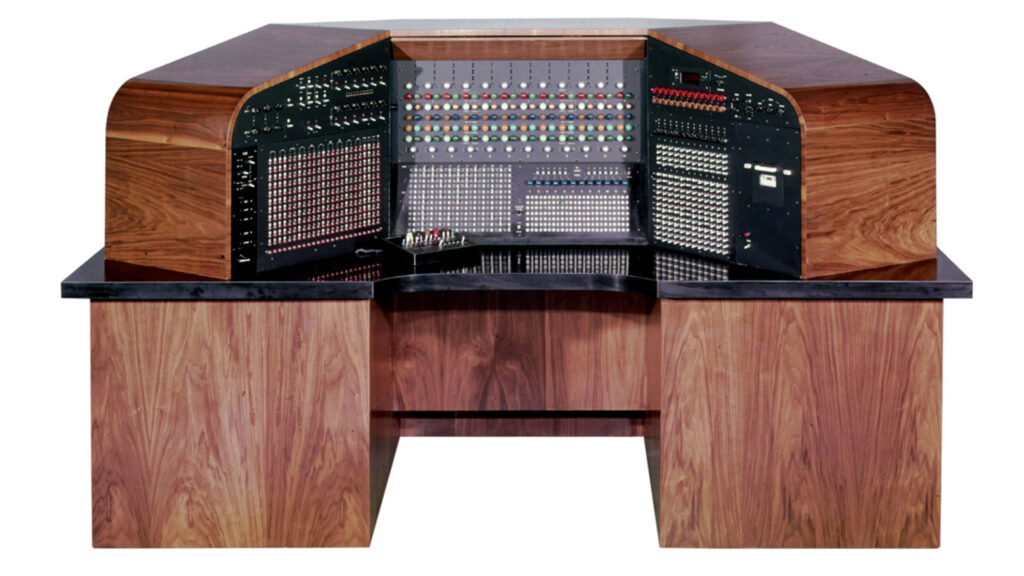 Electronium, using pre-programmed algorithms allowing users to perform and compose music simultaneously / Raymond Scott, 1959, regarded as the world's first electronic sequencer.